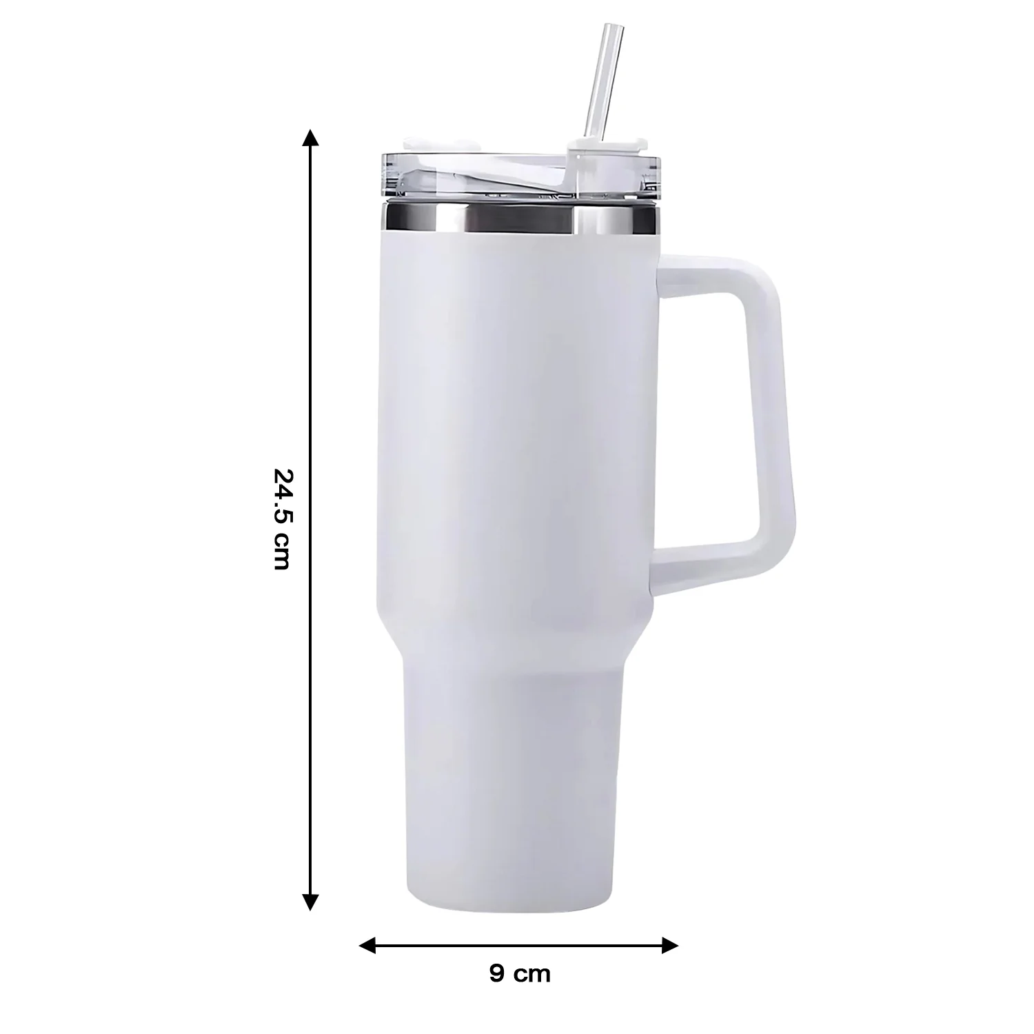 890ml Stainless Steel Vacuum Insulated Travel Mug with Handle & Straw | Double Wall Hot & Cold Tumbler for Office, Gym & Travel - Image 6