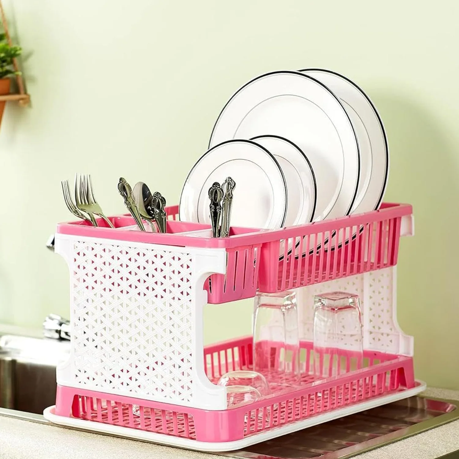 plastic kitchen organizer rack