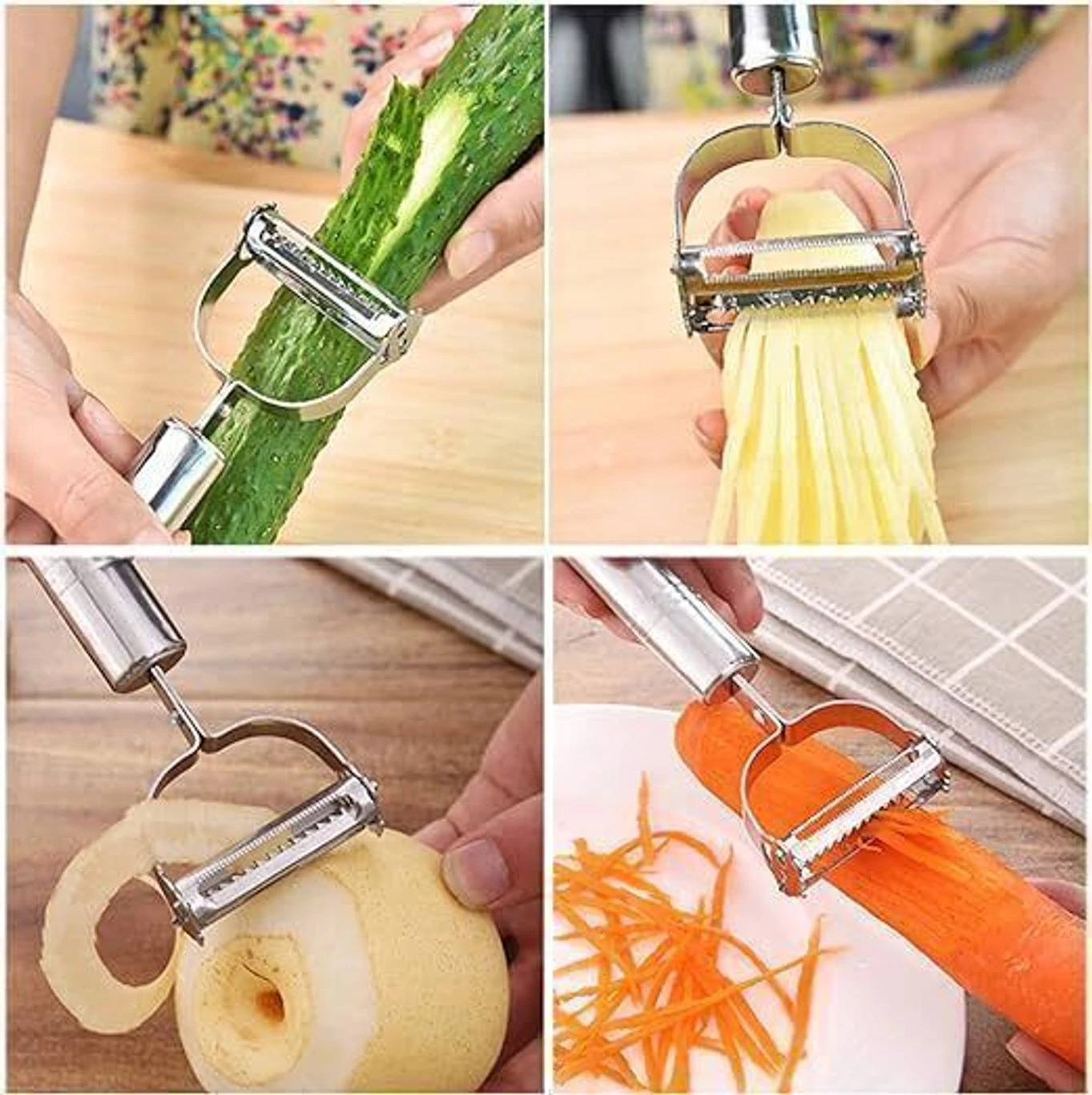 Premium 2-in-1 Stainless Steel Vegetable & Fruit Peeler – Ergonomic Y-Shape Design for Effortless Peeling (Silver Finish) 5 Premium 2-in-1 Stainless Steel Vegetable & Fruit Peeler – Ergonomic Y-Shape Design for Effortless Peeling (Silver Finish) - Image 5