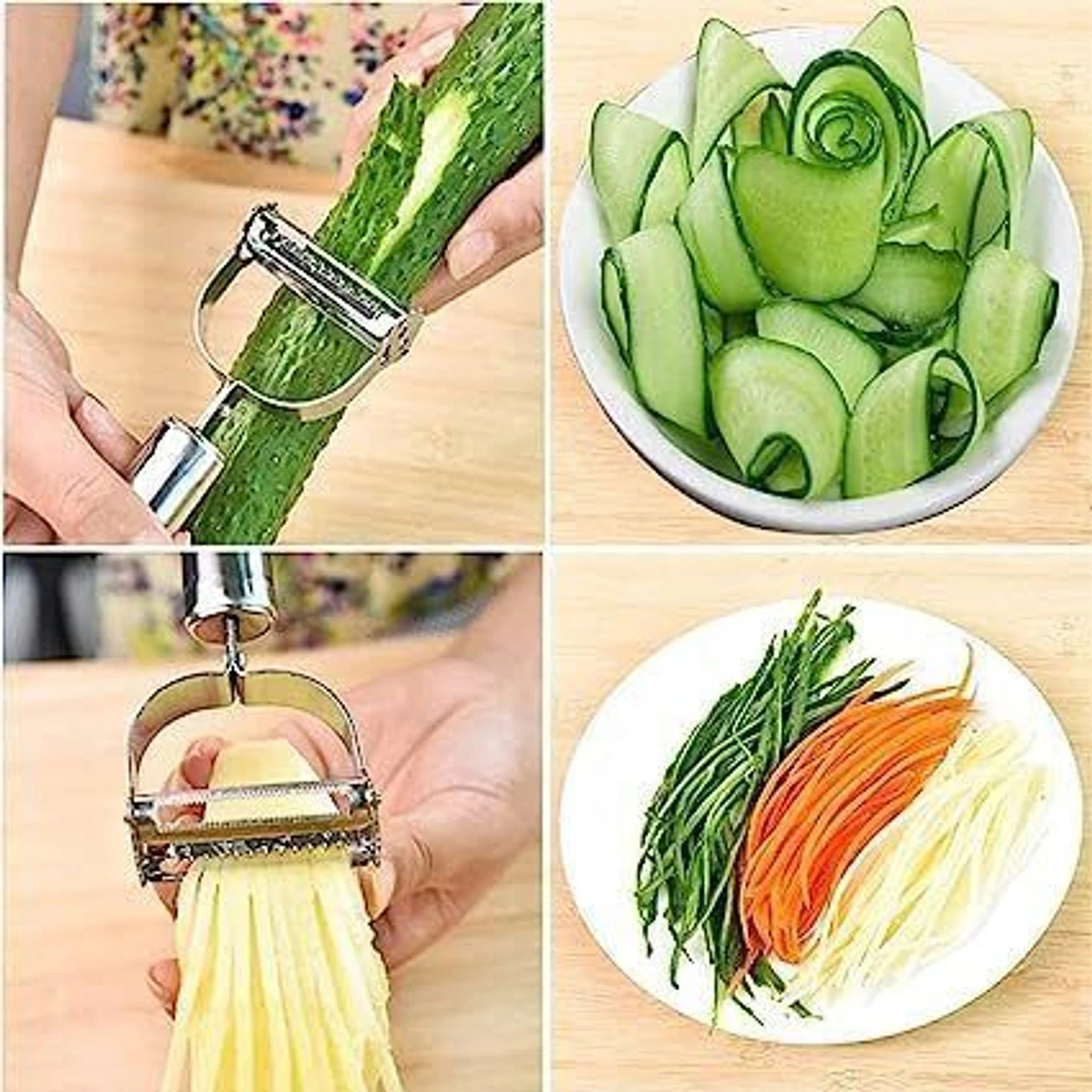 Premium 2-in-1 Stainless Steel Vegetable & Fruit Peeler – Ergonomic Y-Shape Design for Effortless Peeling (Silver Finish) 7 Premium 2-in-1 Stainless Steel Vegetable & Fruit Peeler – Ergonomic Y-Shape Design for Effortless Peeling (Silver Finish) - Image 7