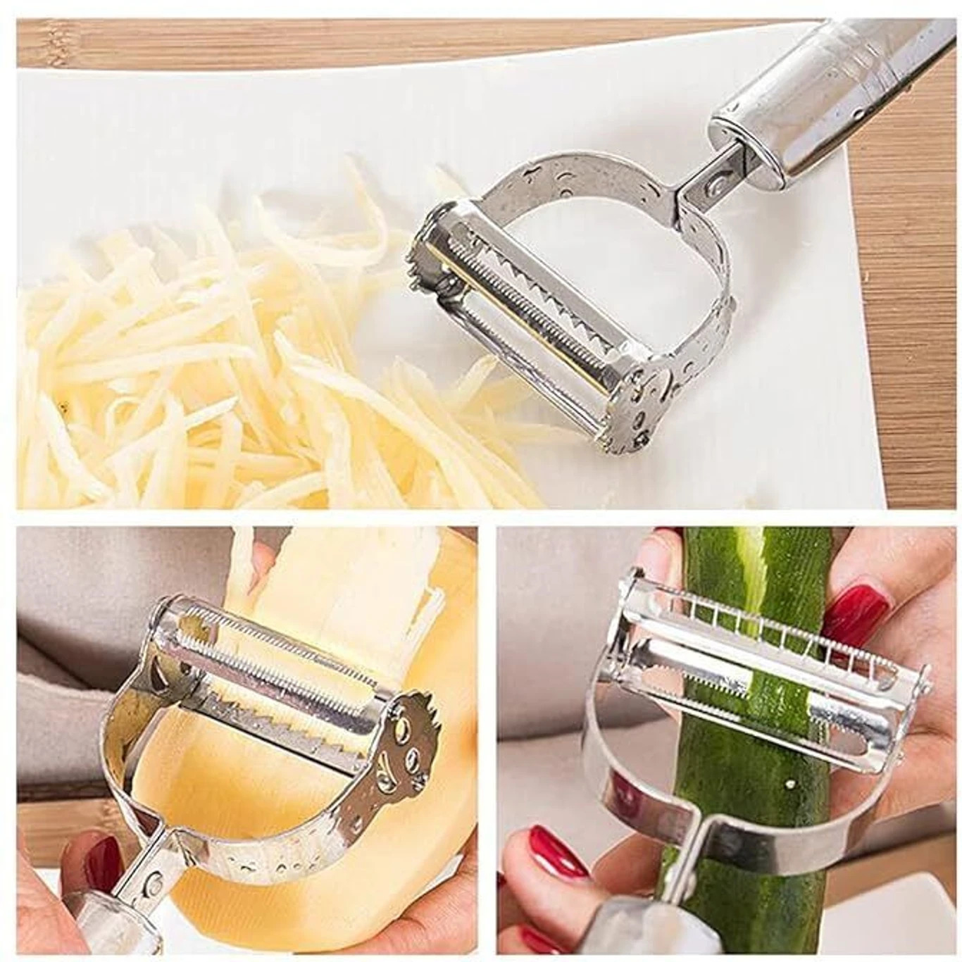 Premium 2-in-1 Stainless Steel Vegetable & Fruit Peeler – Ergonomic Y-Shape Design for Effortless Peeling (Silver Finish) 8 Premium 2-in-1 Stainless Steel Vegetable & Fruit Peeler – Ergonomic Y-Shape Design for Effortless Peeling (Silver Finish) - Image 8