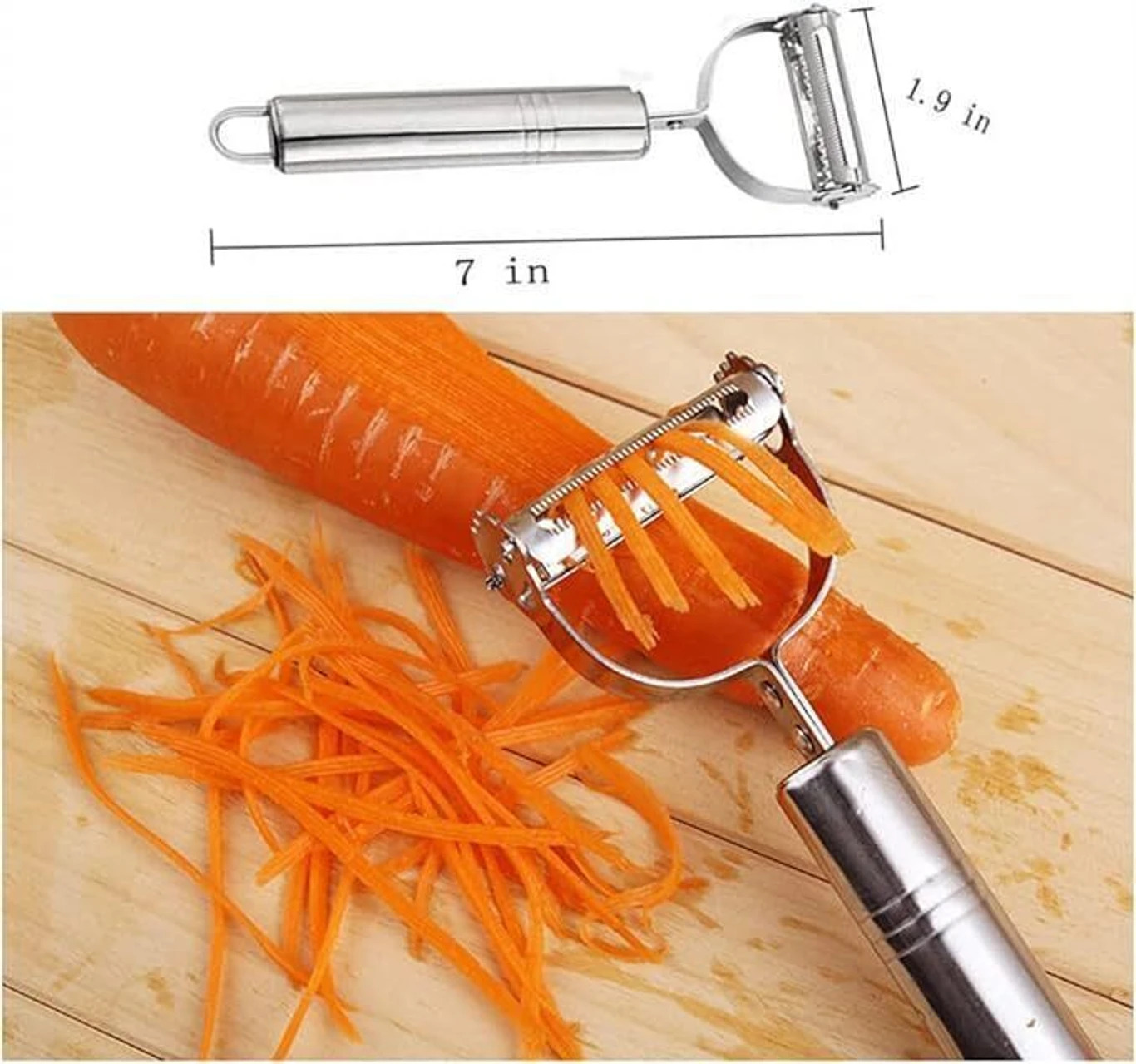 Premium 2-in-1 Stainless Steel Vegetable & Fruit Peeler – Ergonomic Y-Shape Design for Effortless Peeling (Silver Finish) 9 Premium 2-in-1 Stainless Steel Vegetable & Fruit Peeler – Ergonomic Y-Shape Design for Effortless Peeling (Silver Finish) - Image 9