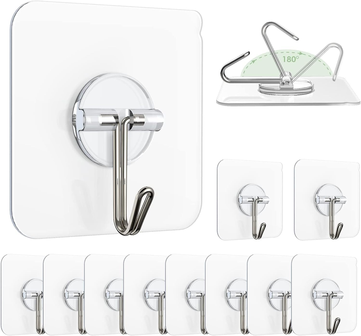 Self Adhesive Hooks for Wall for Kitchen, Bathroom & Home | Wall Hook Heavy Duty |  Waterproof Strong Sticky Hooks for Hanging Clothes, Towels, Keys (Multipurpose Wall Hanger)