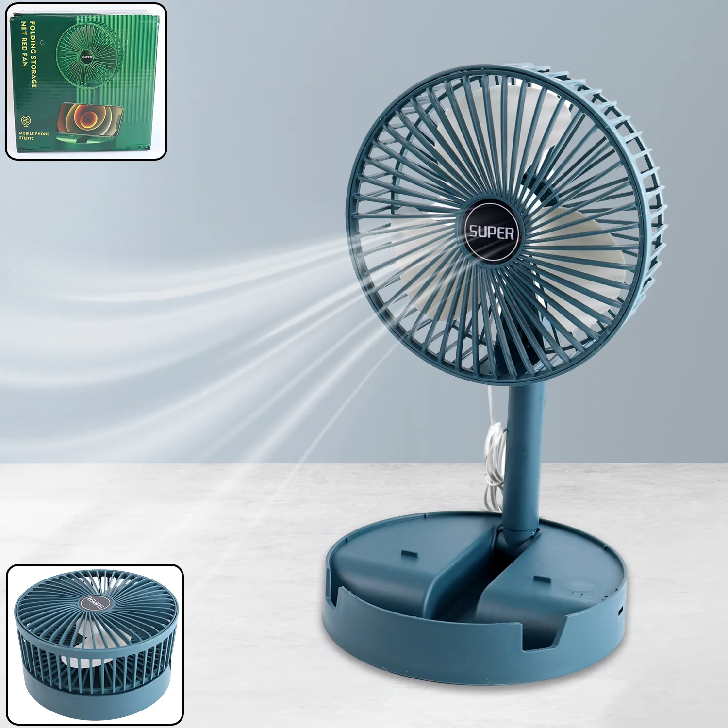 Foldable Portable USB Desk Fan with Adjustable Height & 180° Rotation 7 Foldable Portable USB Desk Fan with Adjustable Height & 180° Rotation - Image 7