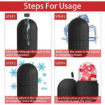 Reusable Facial Ice Roller for Skin Cooling, Puffiness Relief & Glowing Complexion | Black Silicone Beauty Massager