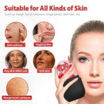Reusable Facial Ice Roller for Skin Cooling, Puffiness Relief & Glowing Complexion | Black Silicone Beauty Massager